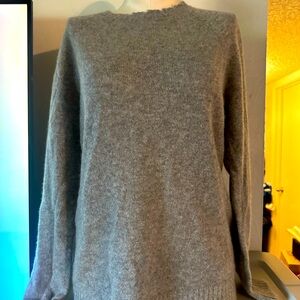 Cotton Cashmere Frayed Edge Crew